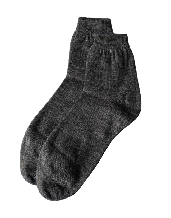 Women pure wool socks plain design Dark grey